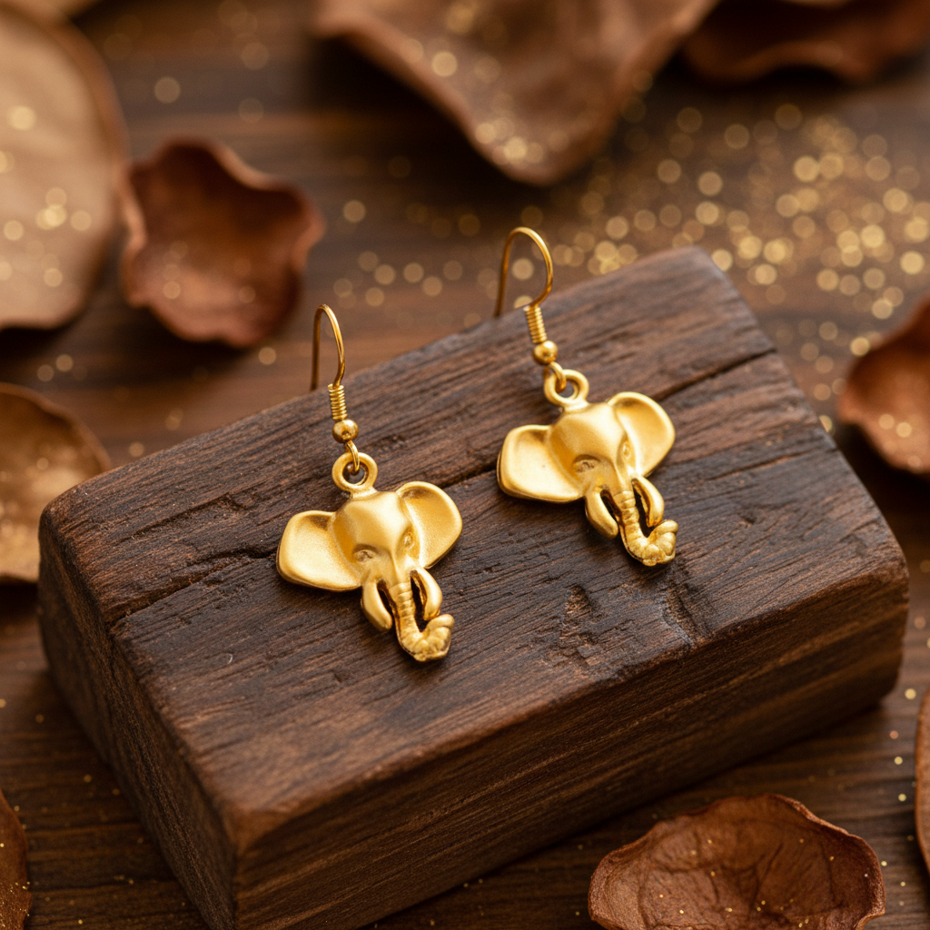Pendientes Elephant Dorados