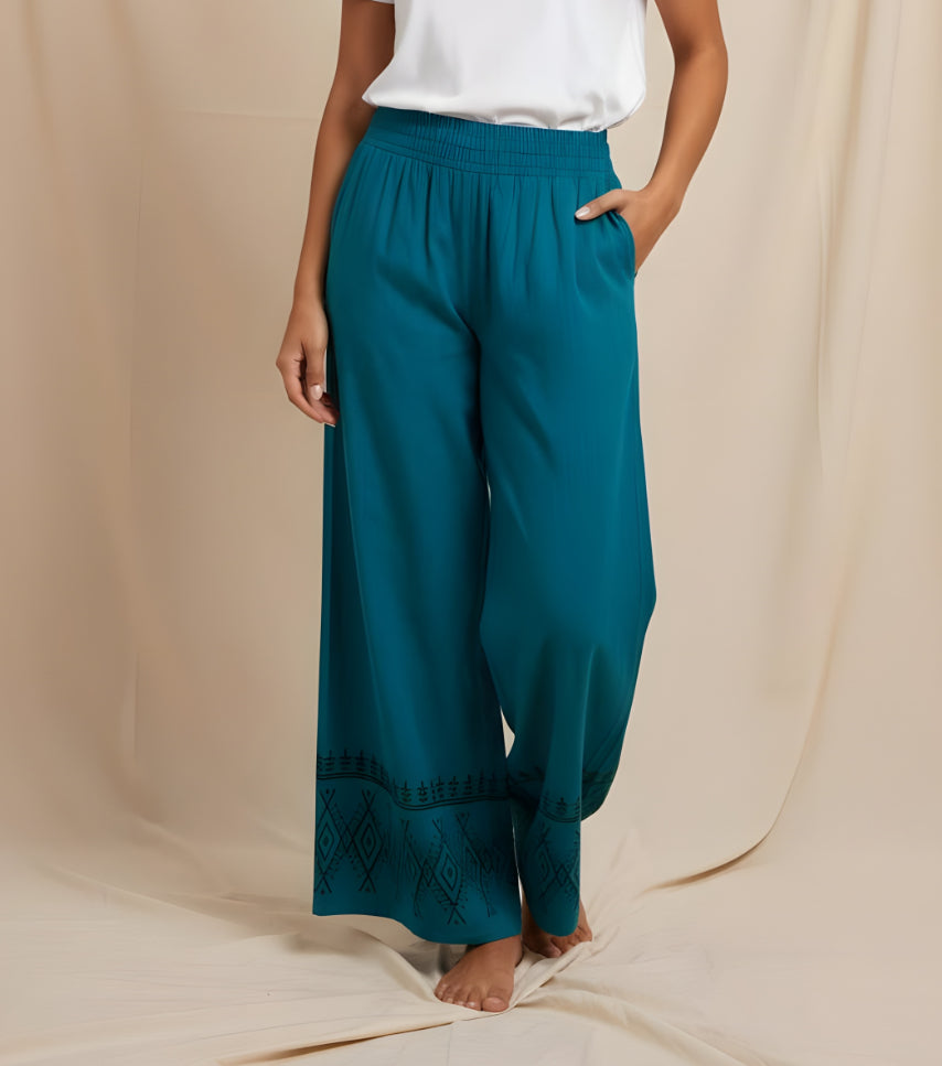 Pantalón Recto Turquesa