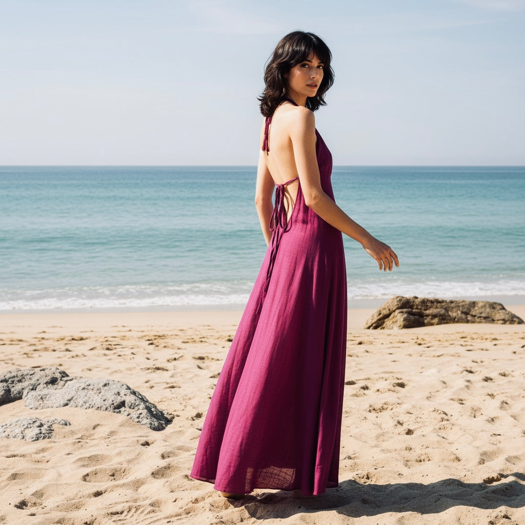 Vestido Cotton Berenjena