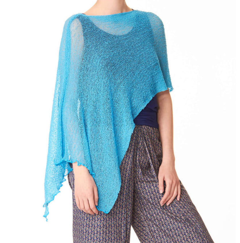 Poncho Verde Azulado