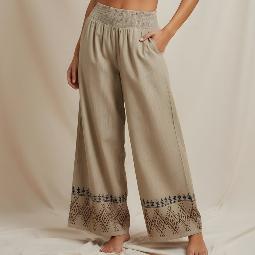 Pantalón Recto Beige