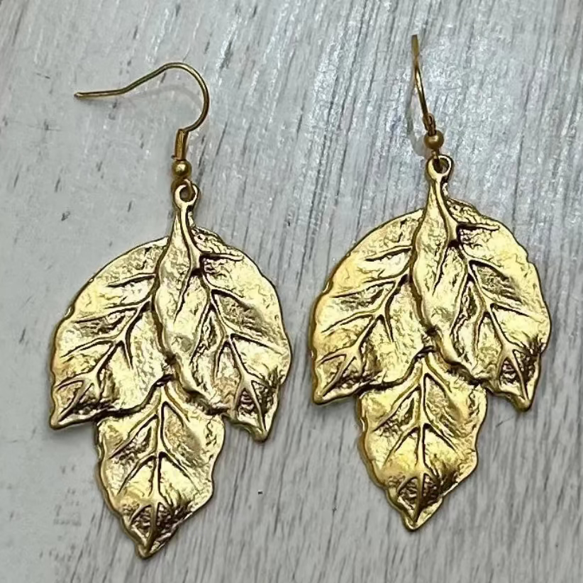 Pendientes Hojas Dorados