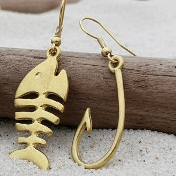 Pendientes Pesca Dorados
