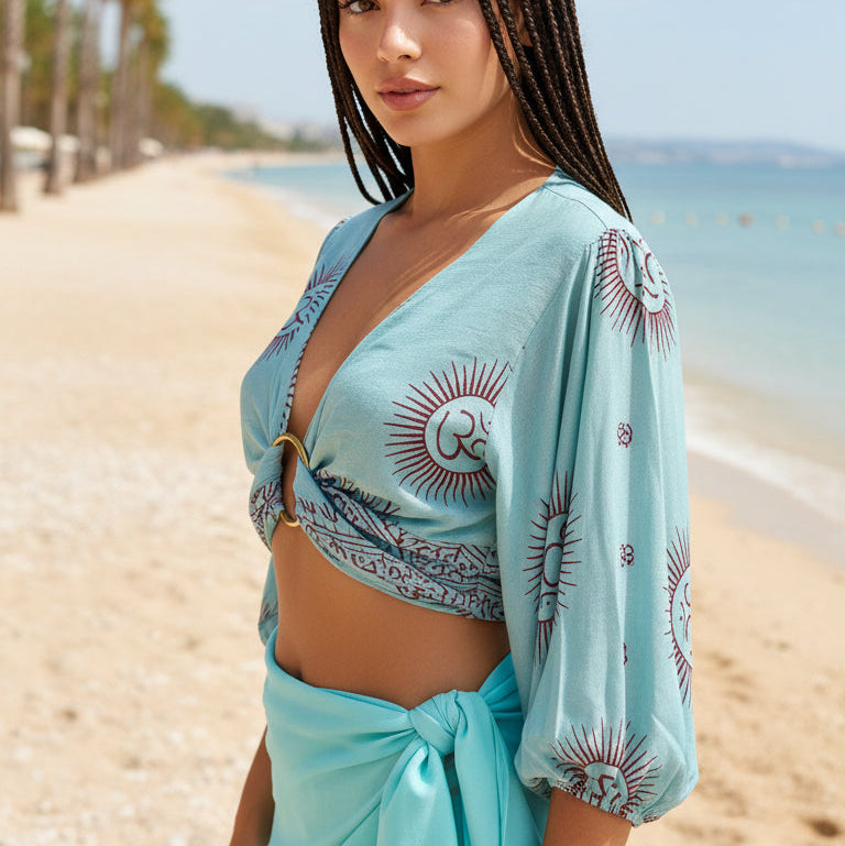 Bolero Turquesa/rojo