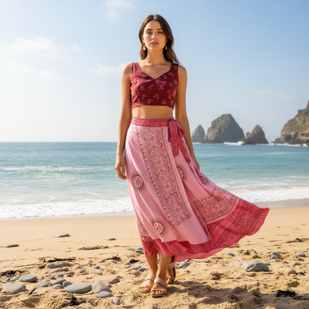 Falda Reversible Chicle/Rosa