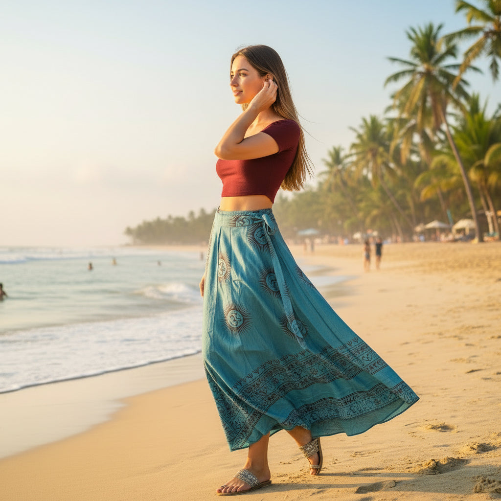 Falda Reversible Turquesa/Caribe