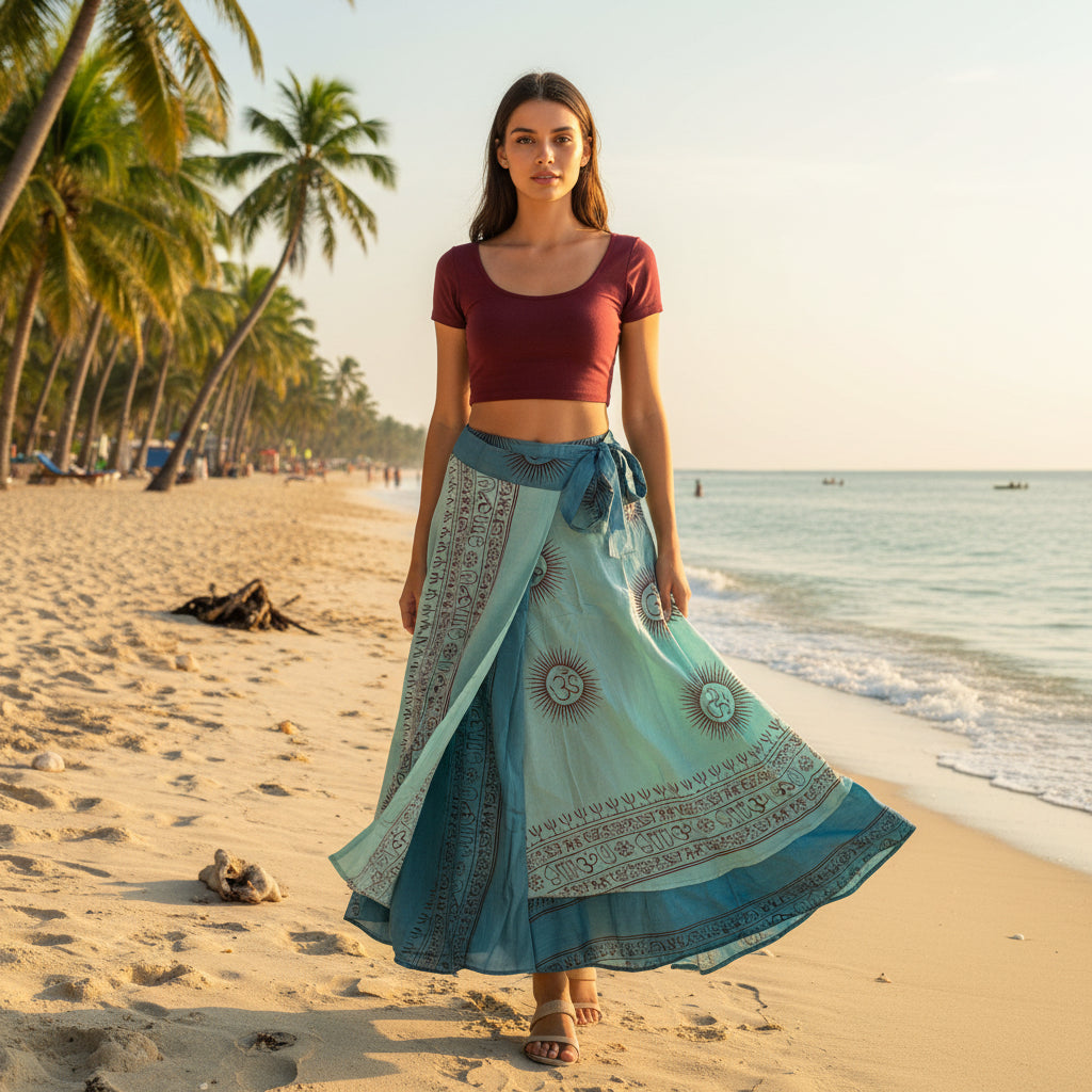 Falda Reversible Turquesa/Caribe