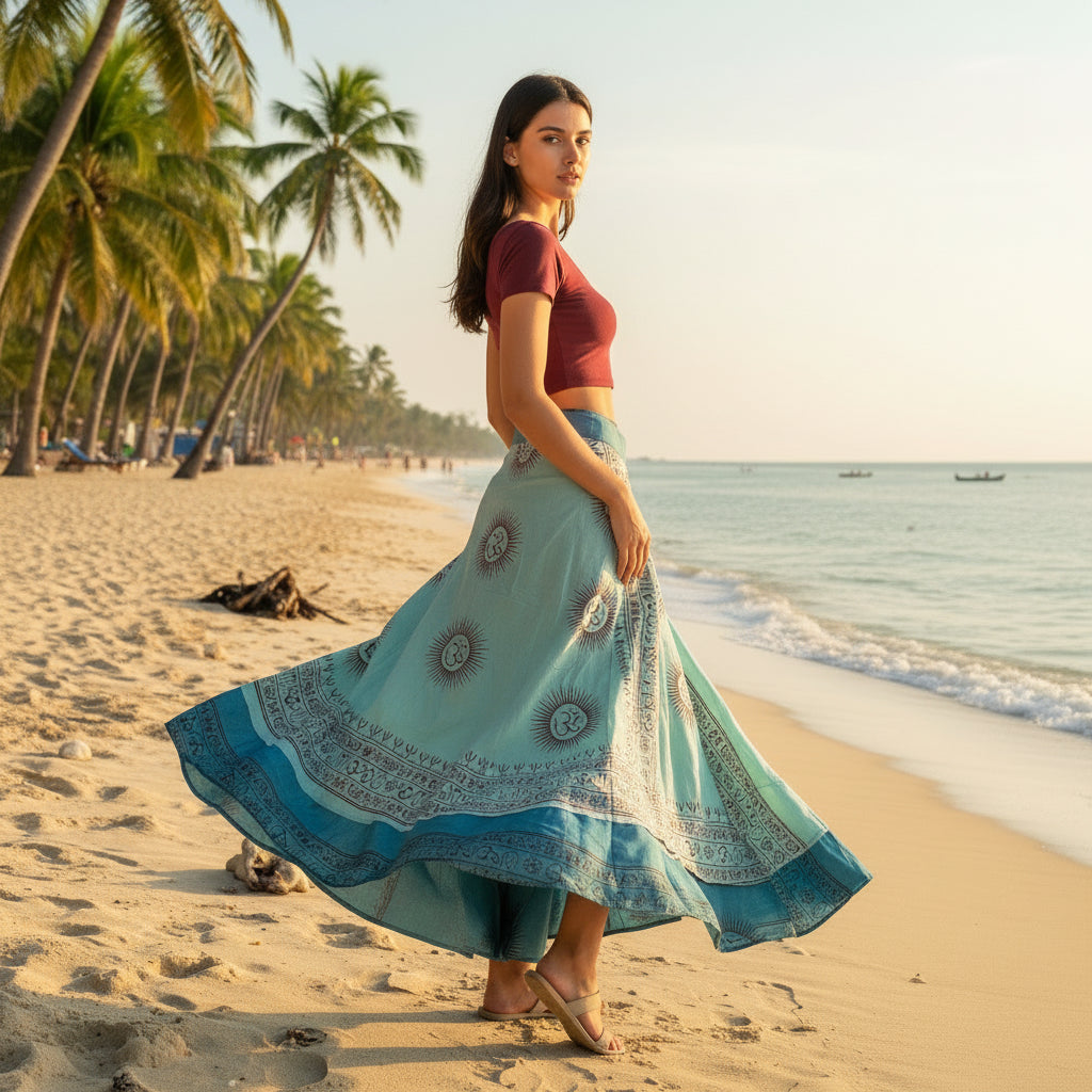 Falda Reversible Turquesa/Caribe