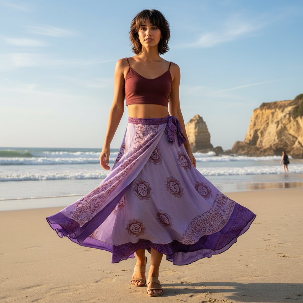 Falda Reversible Lila/Morado