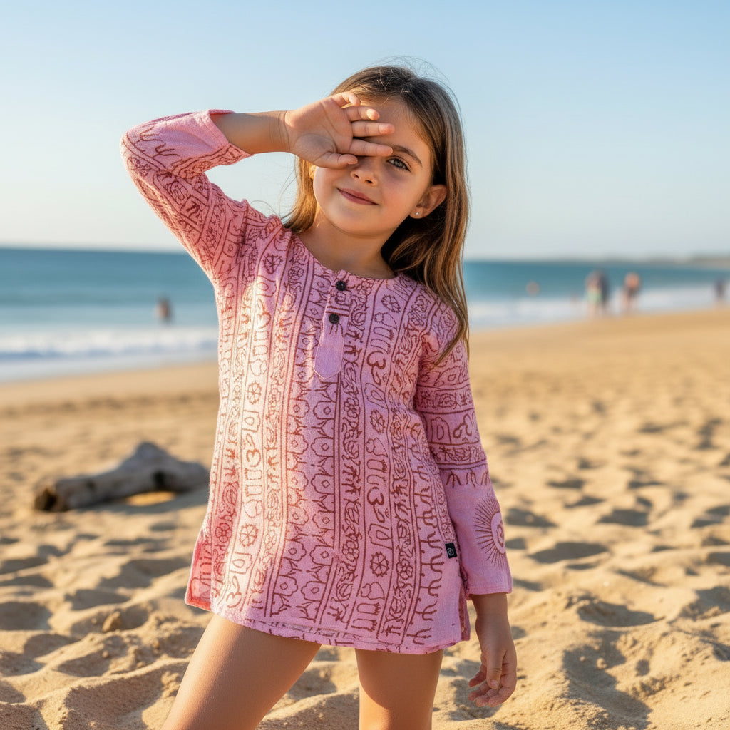 Kurta Rosa de Niños. (Recomendamos pedir una talla más).