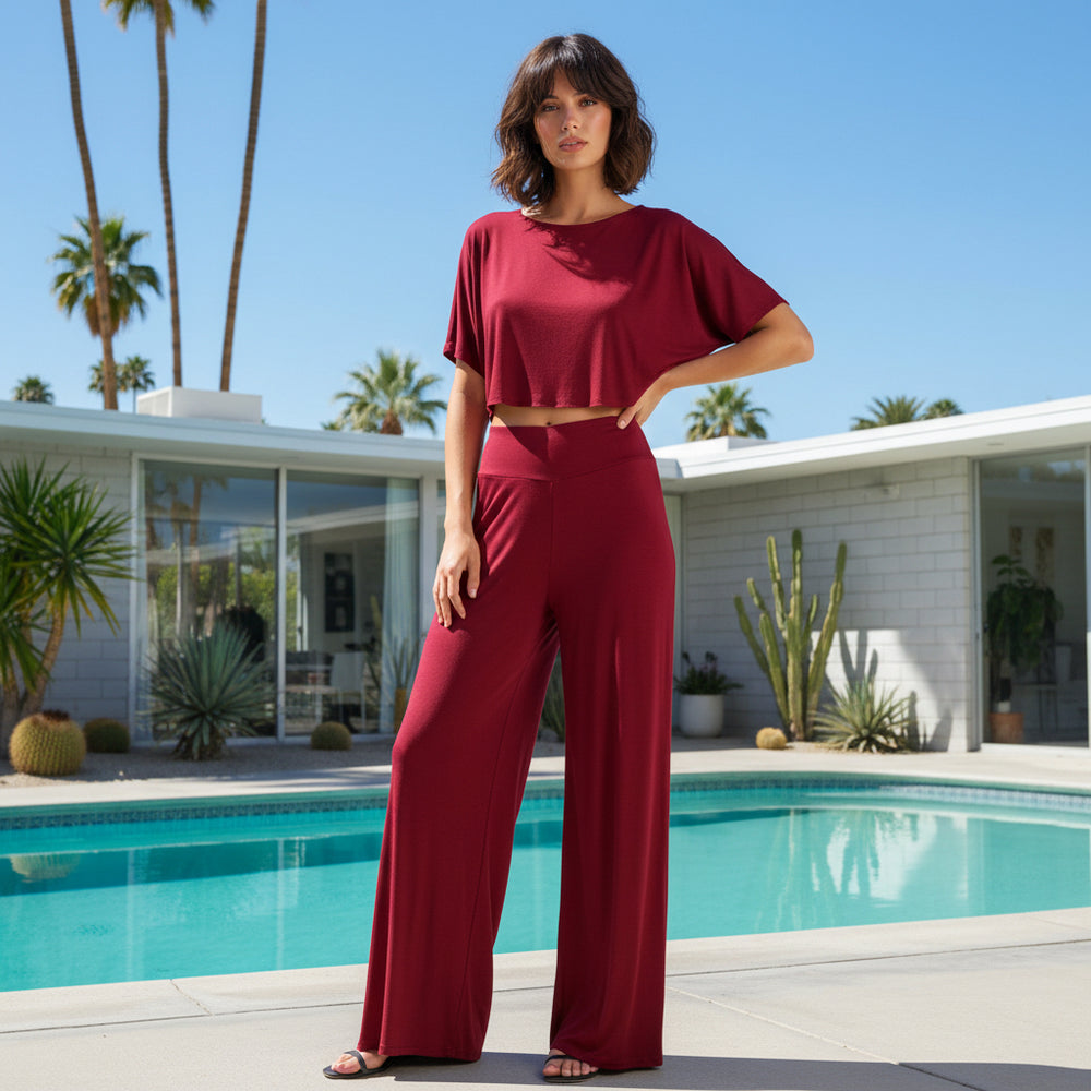 Pantalón Largo Granate