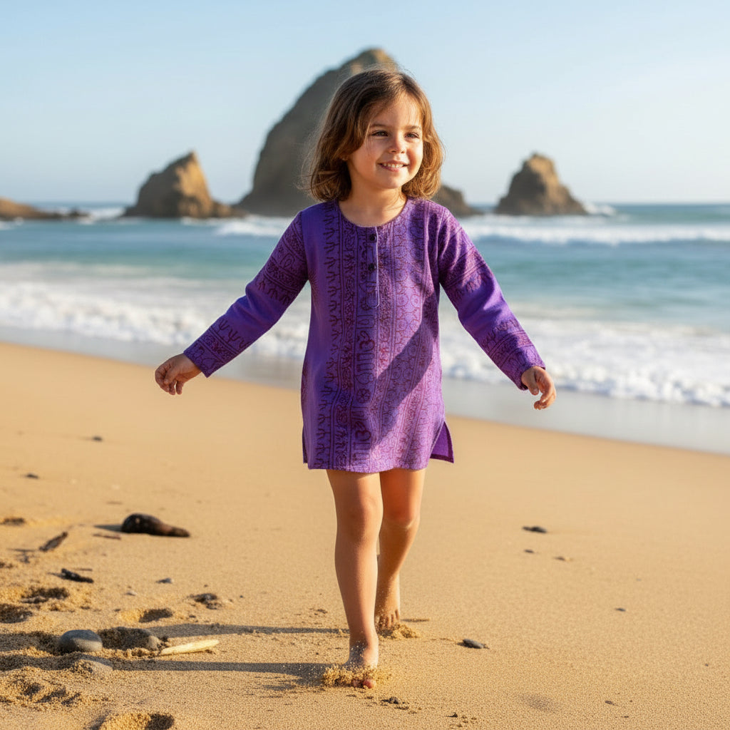 Kurta Morada de Niños. (Recomendamos pedir una talla más).