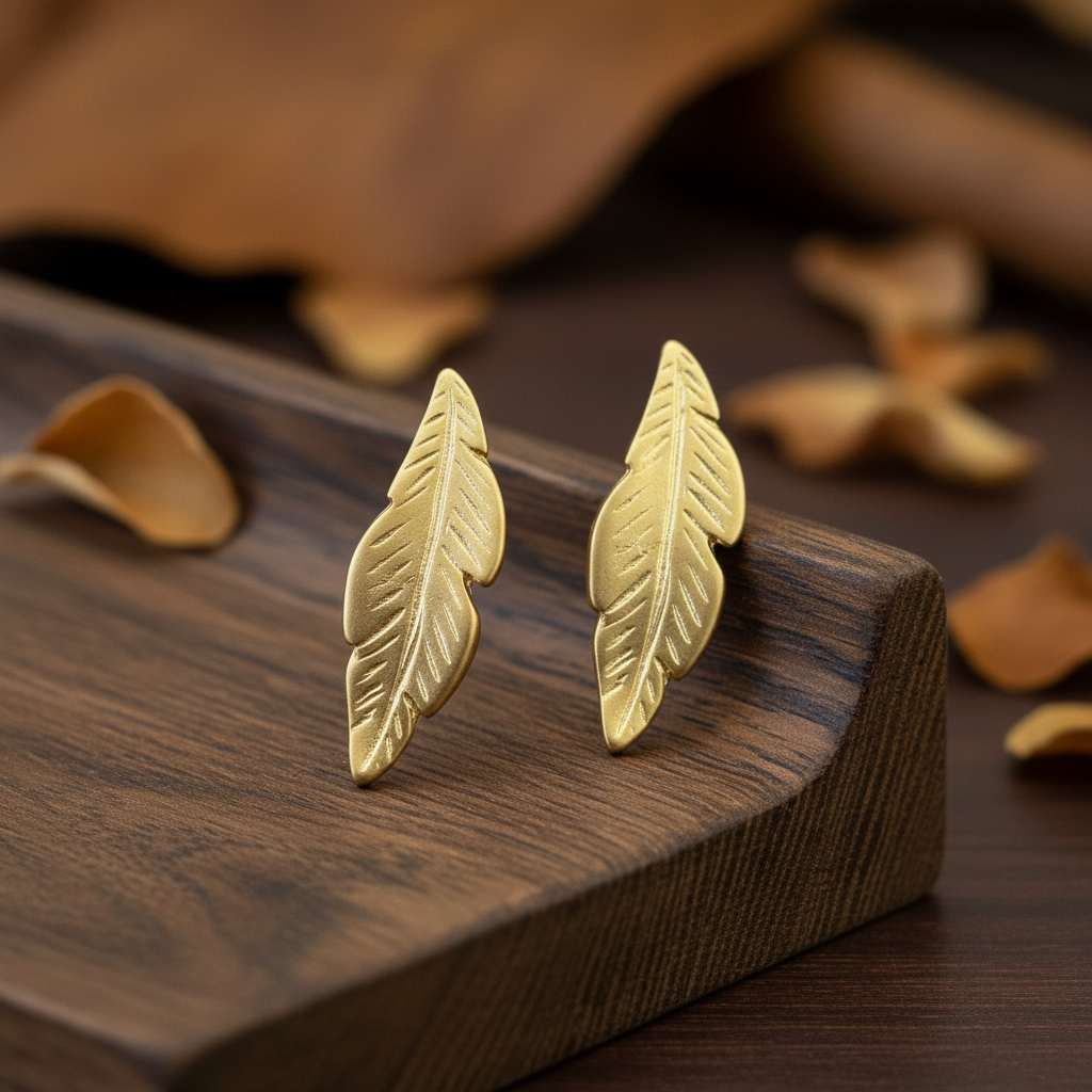 Pendientes Hoja Dorados