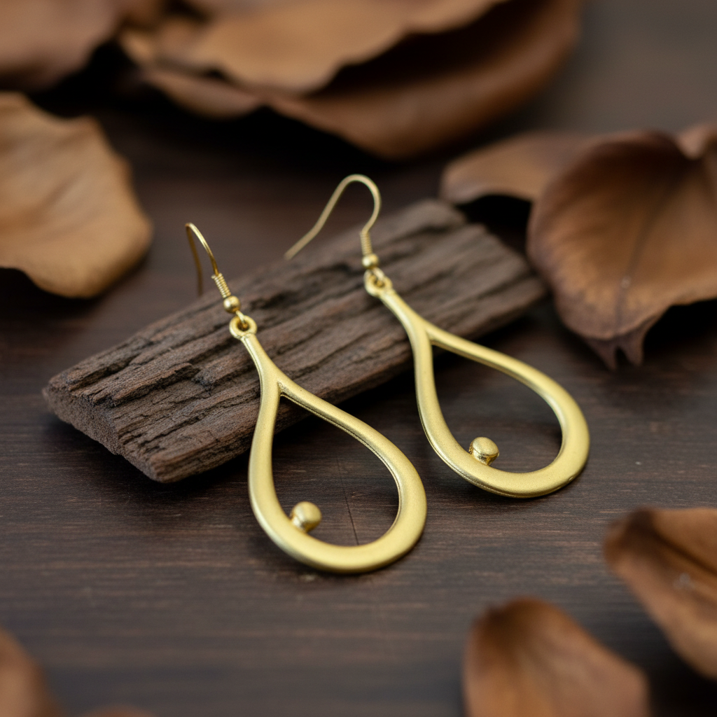 Pendientes Lágrima Dórados