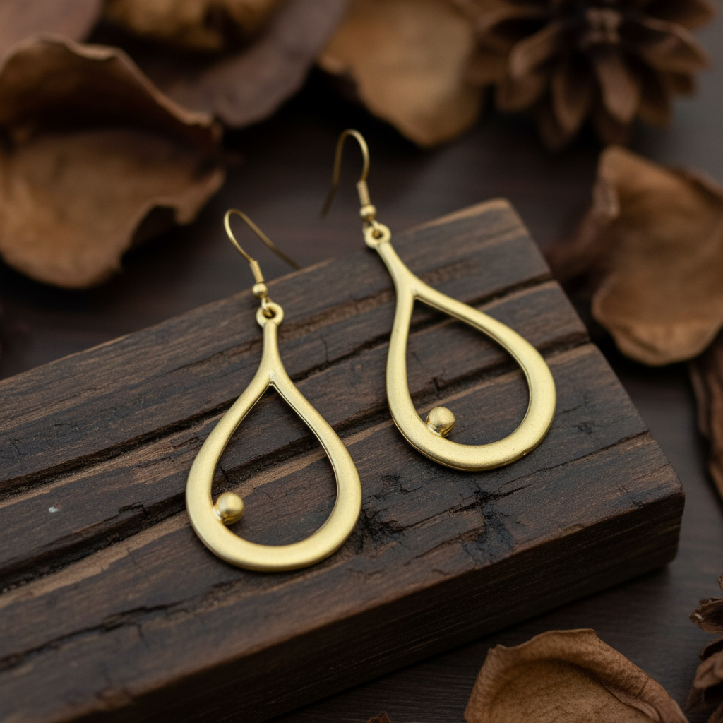 Pendientes Lágrima Dórados