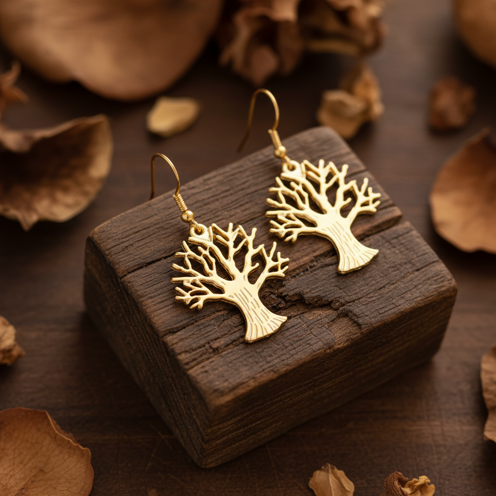 Pendientes Tree Dorados