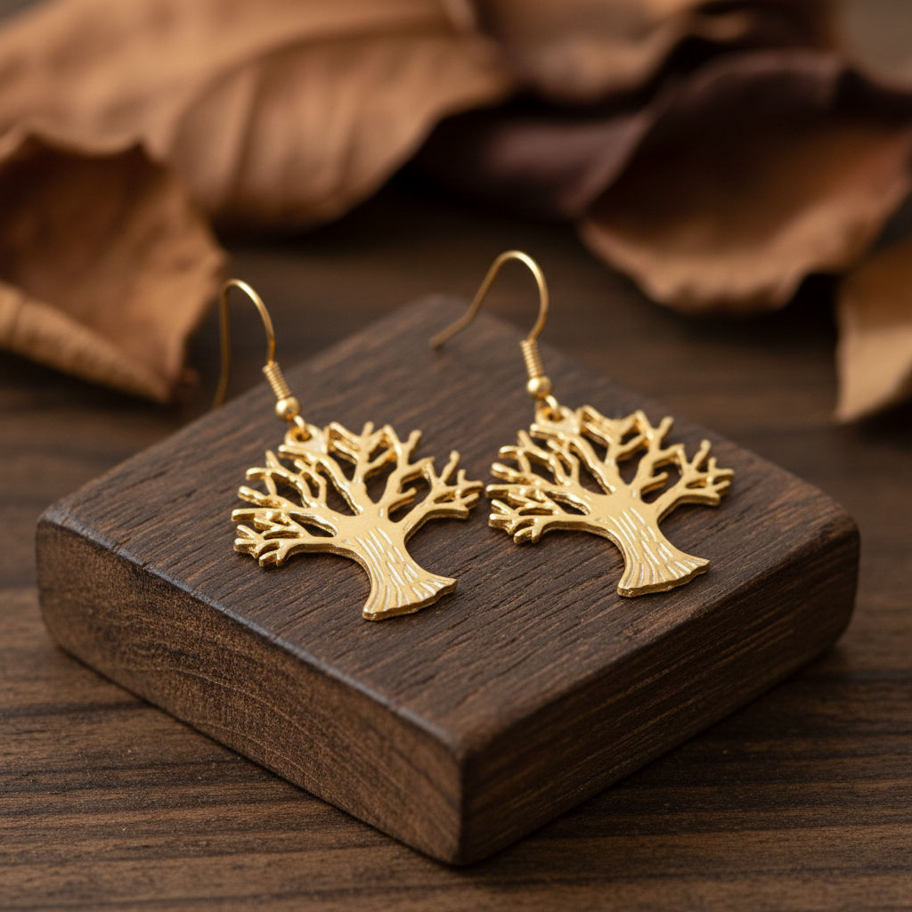 Pendientes Tree Dorados