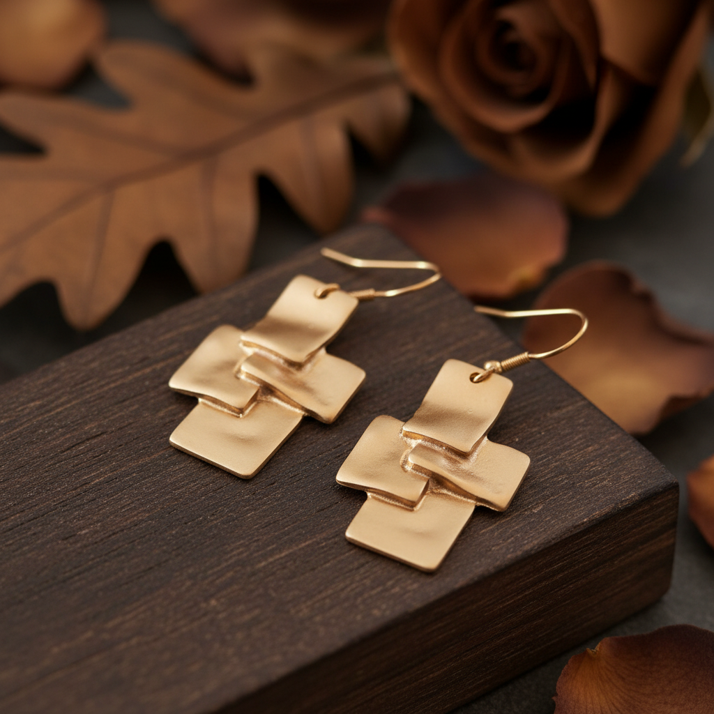 Pendientes Cubos Dorados