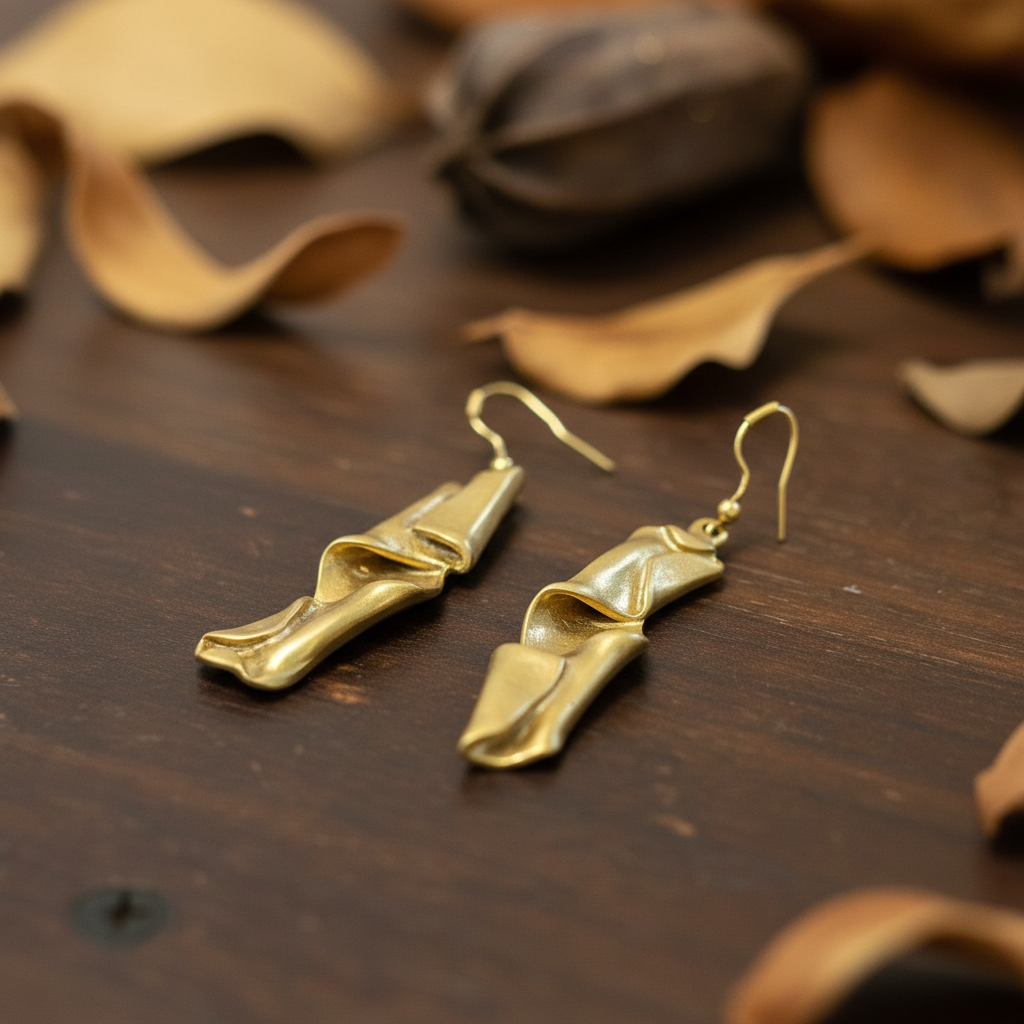 Pendientes Paper Dorado