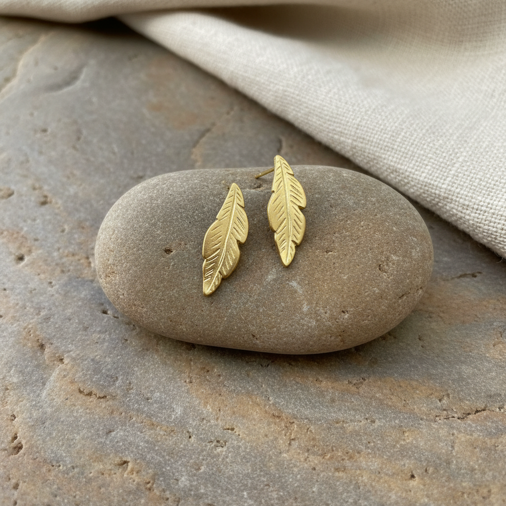 Pendientes Hoja Dorados