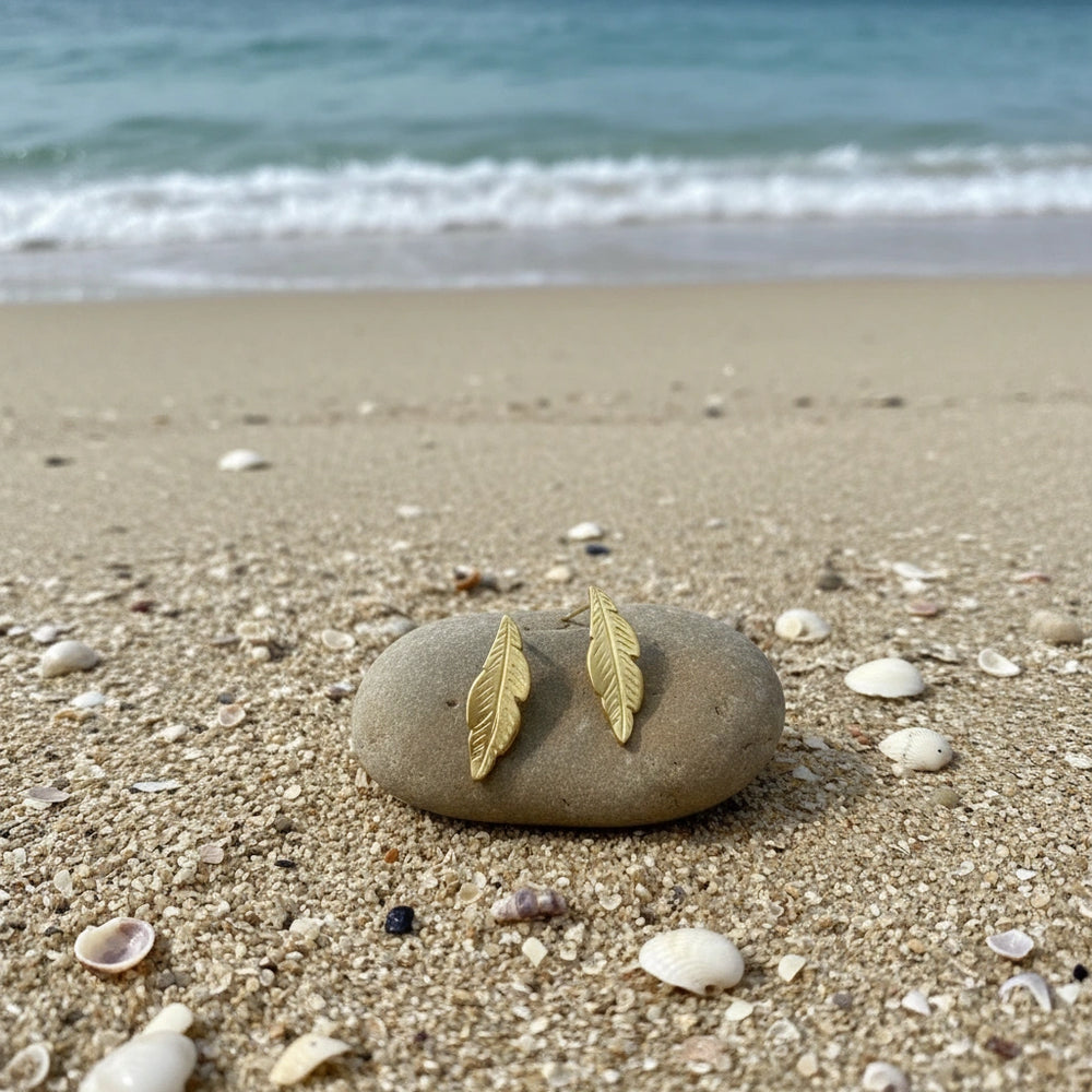 Pendientes Hoja Dorados