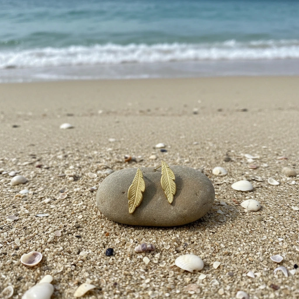 Pendientes Hoja Dorados