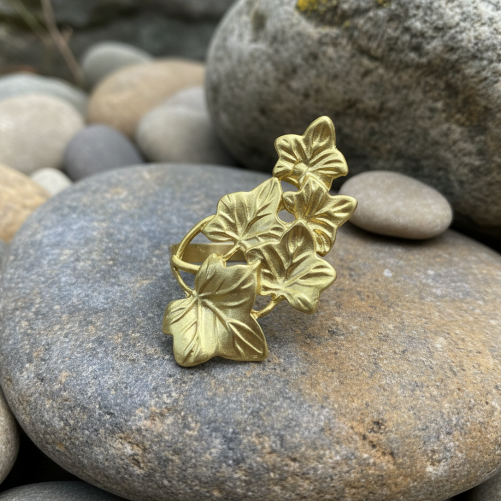 Anillo Hojarasca Dorado