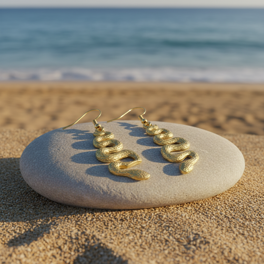 Pendientes Snake Dorado