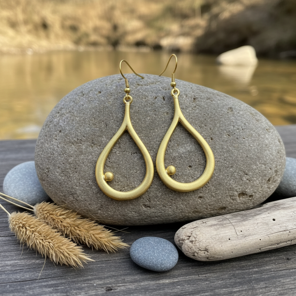 Pendientes Lágrima Dórados