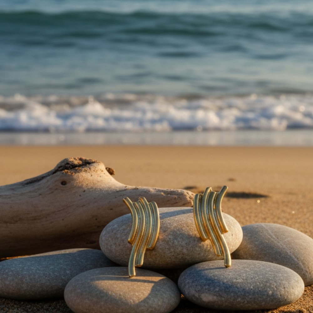 Pendientes Olas Dorados