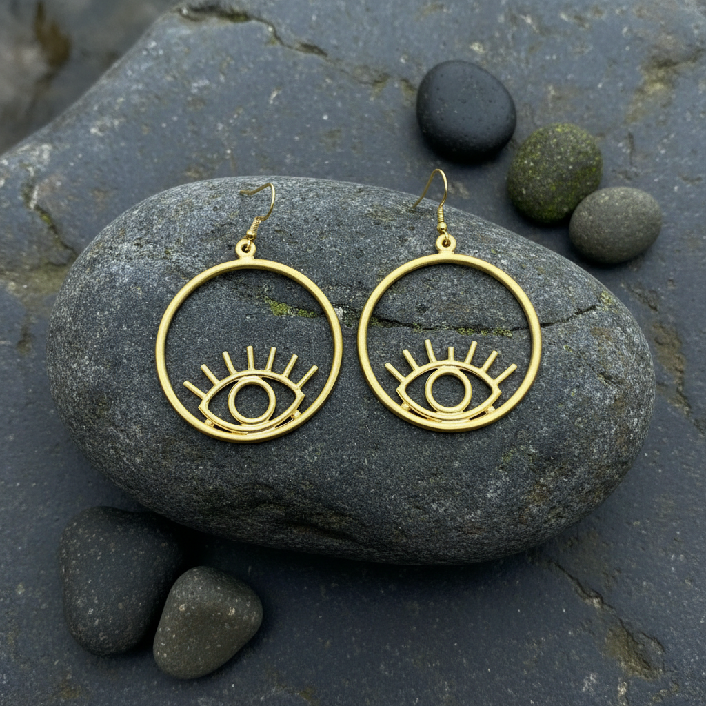 Pendientes Eye Dorado