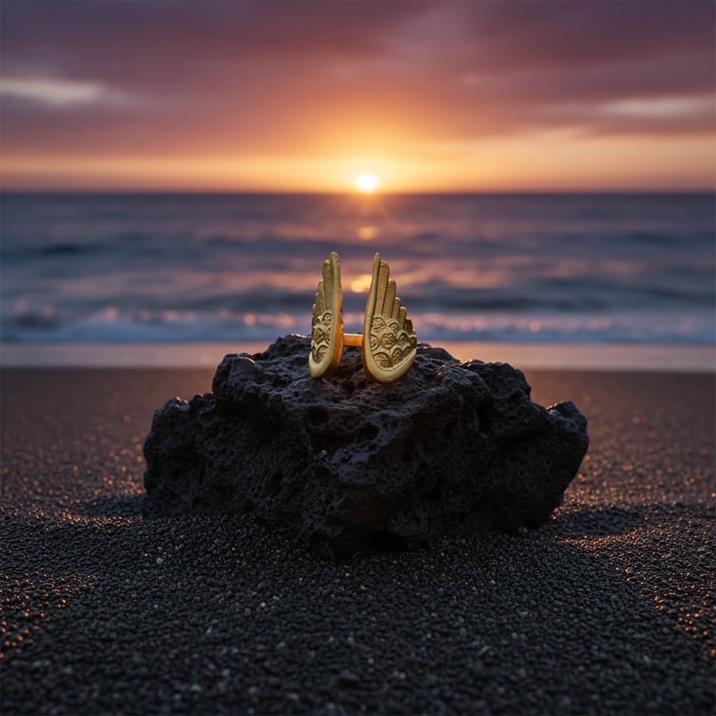 Anillo Alas de Angel Dorado