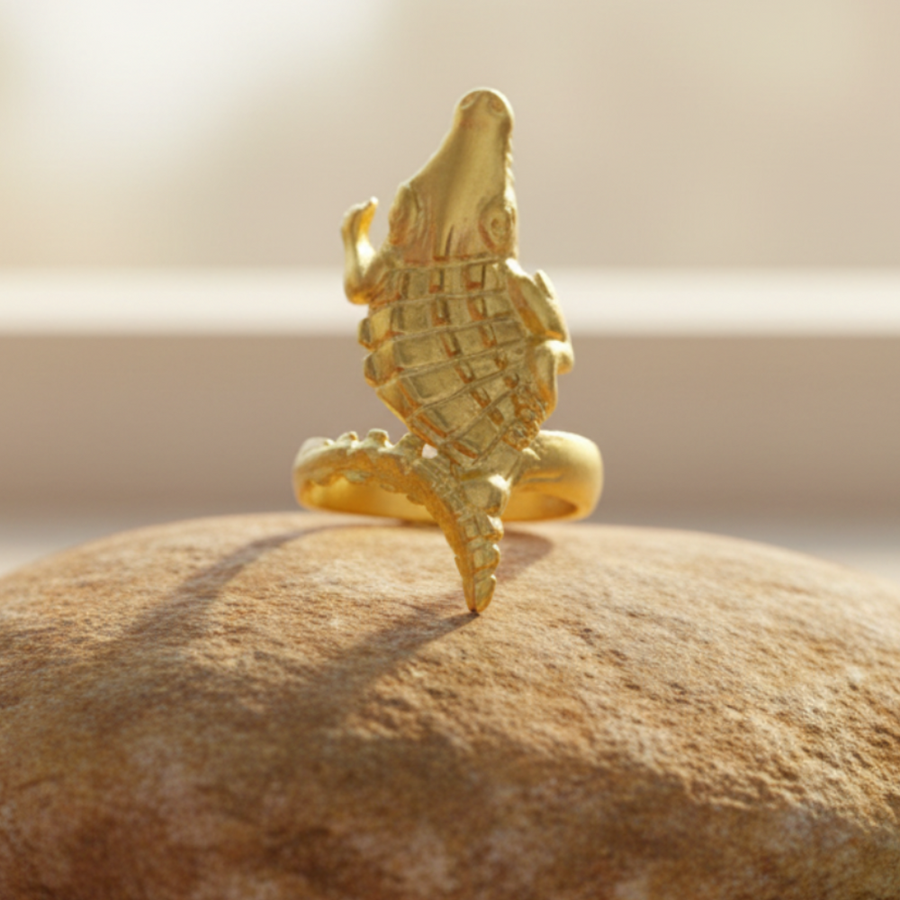 Anillo Cocodrilo Dorado