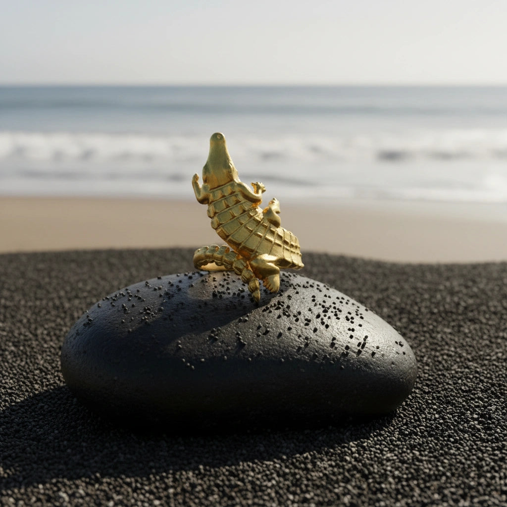 Anillo Cocodrilo Dorado