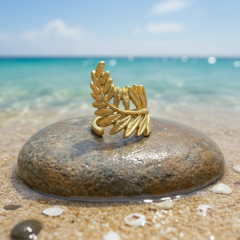 Anillo Hoja Dorado