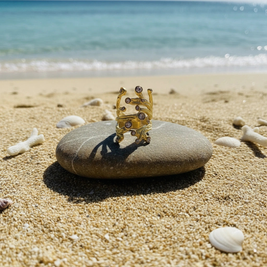 Anillo Raíz Dorado
