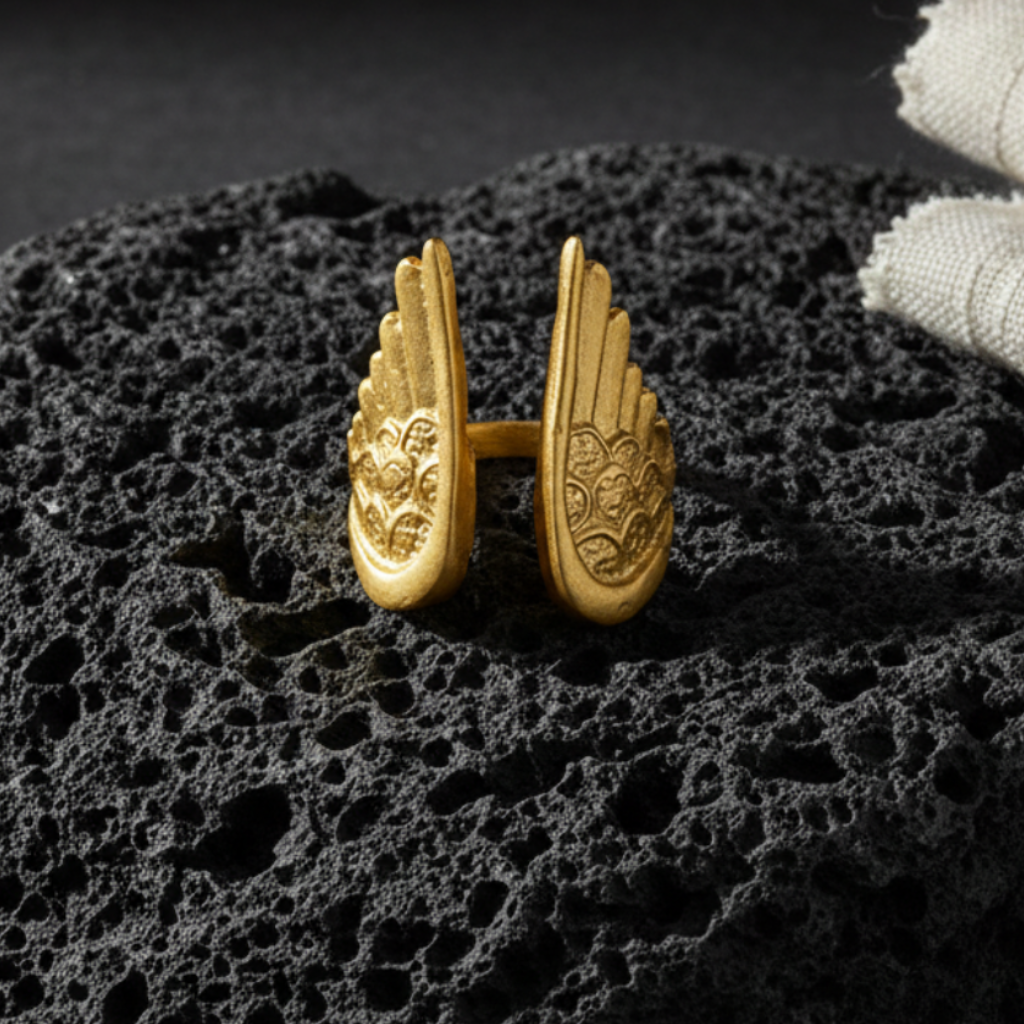 Anillo Alas de Angel Dorado