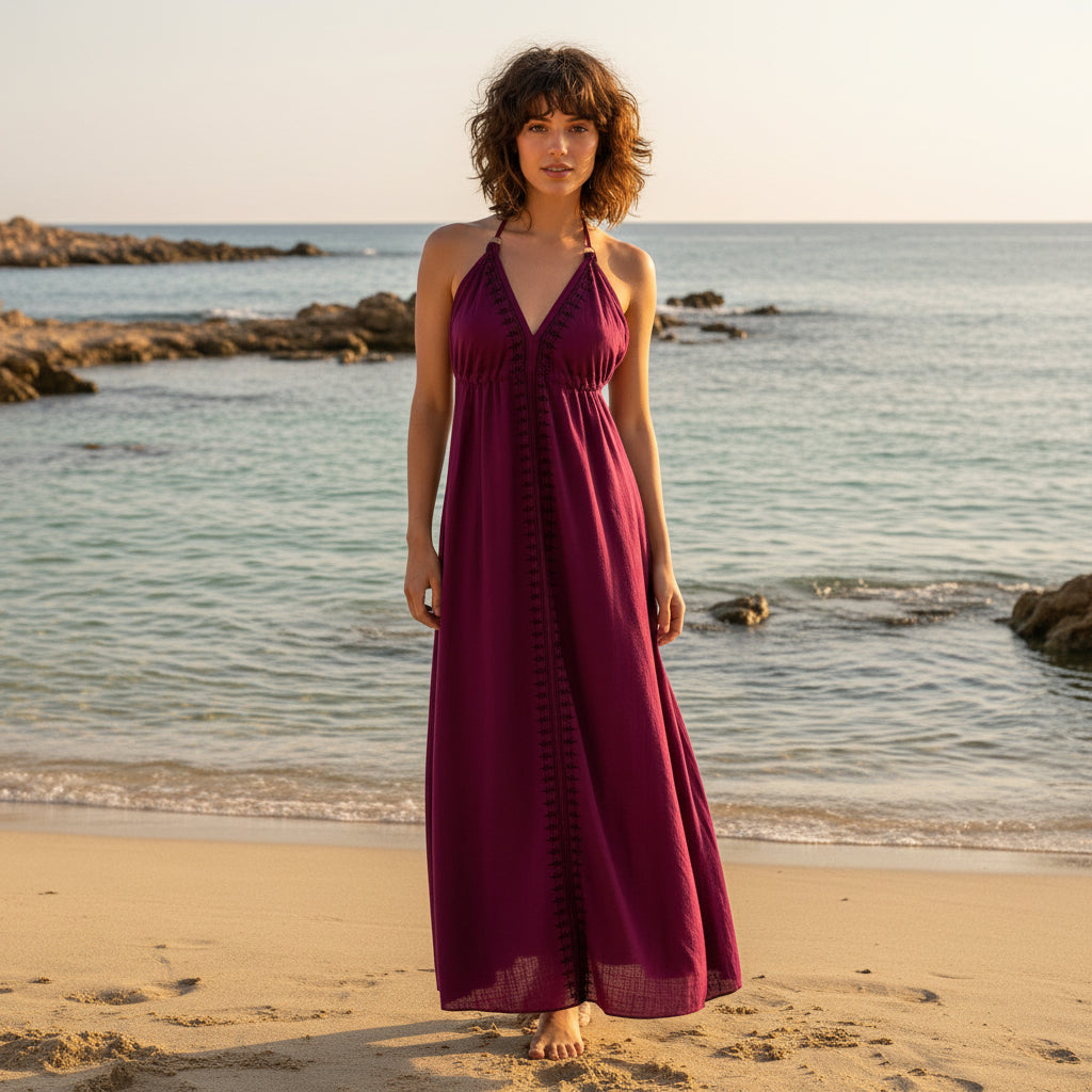 Vestido Cotton Berenjena