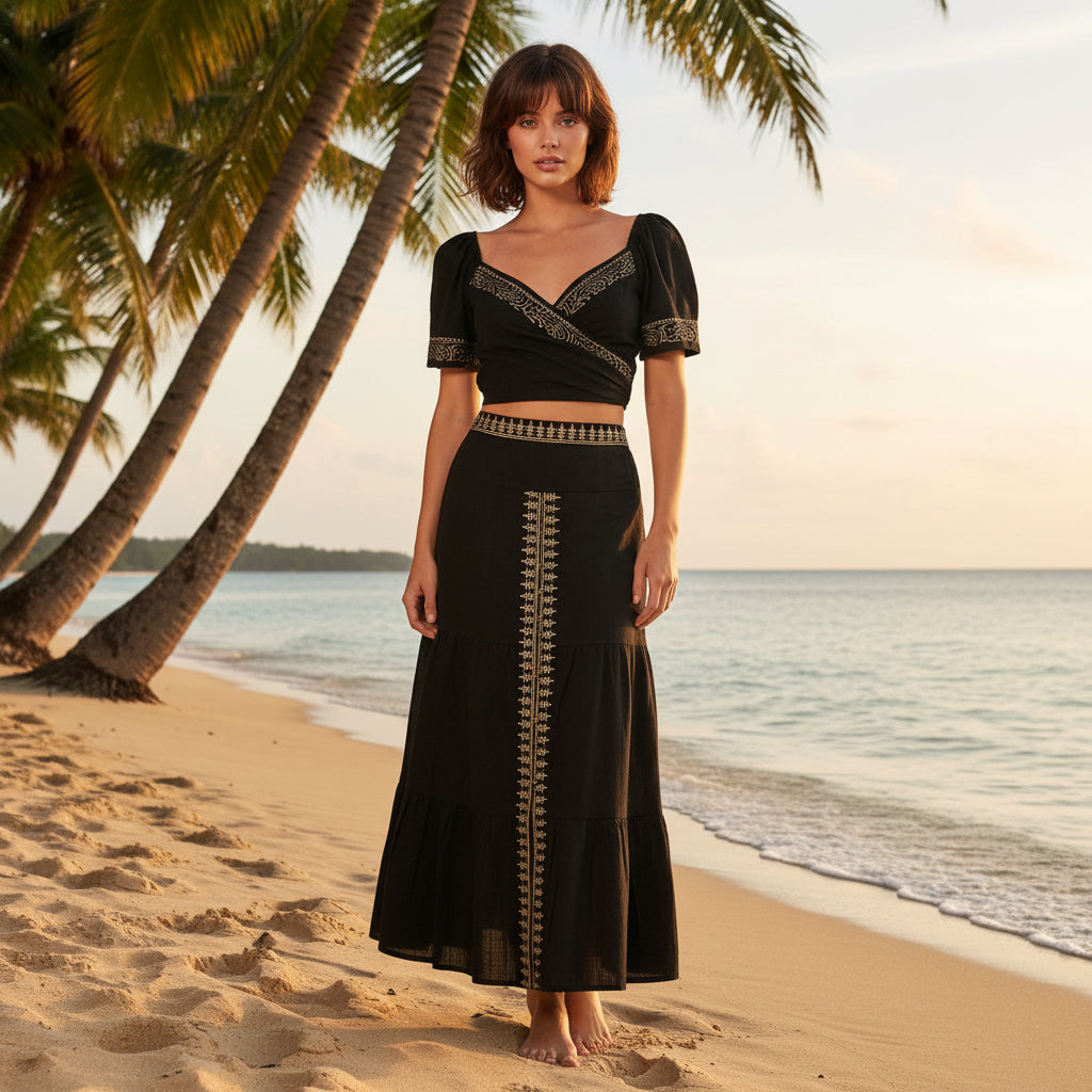 Falda Algodón Negra