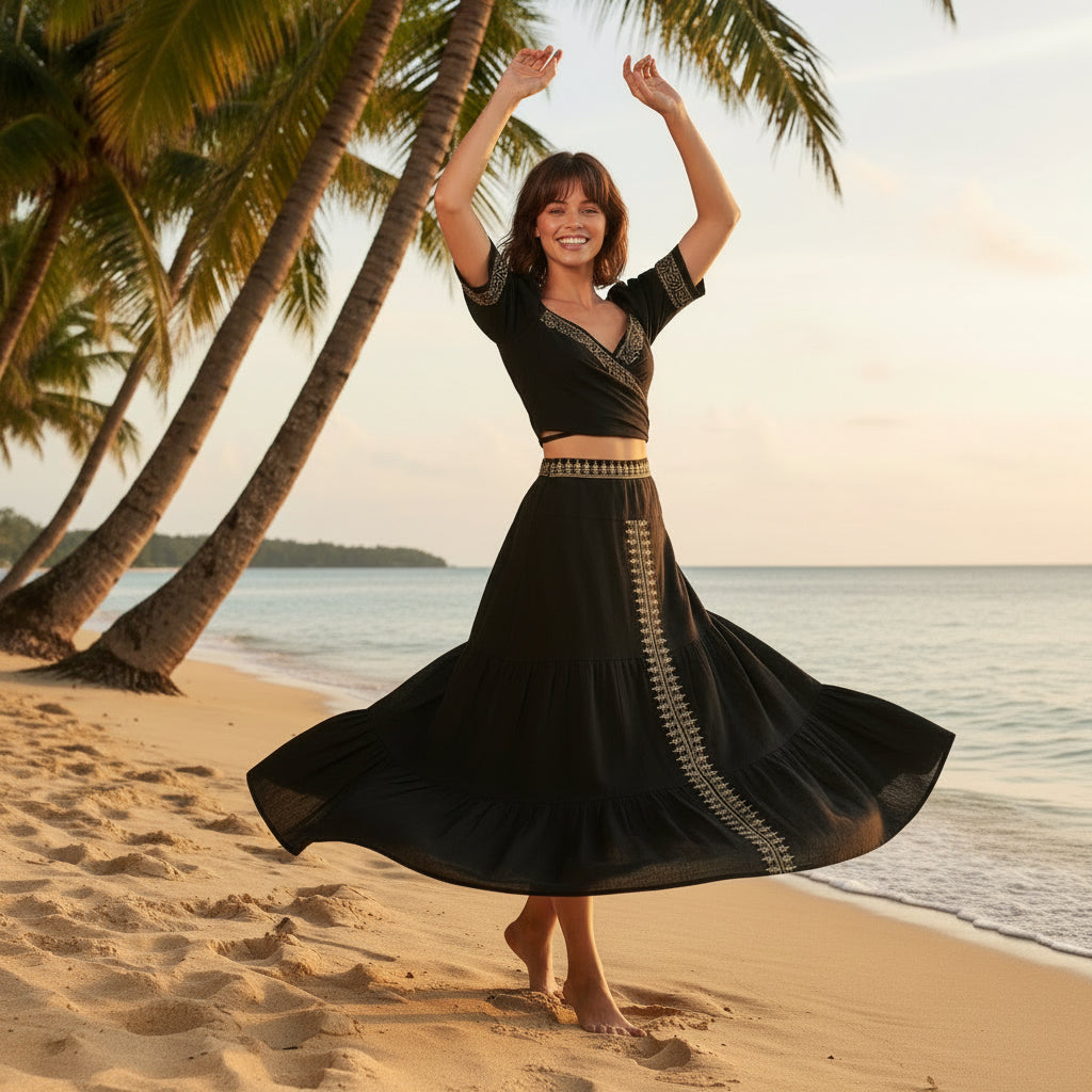 Falda Algodón Negra