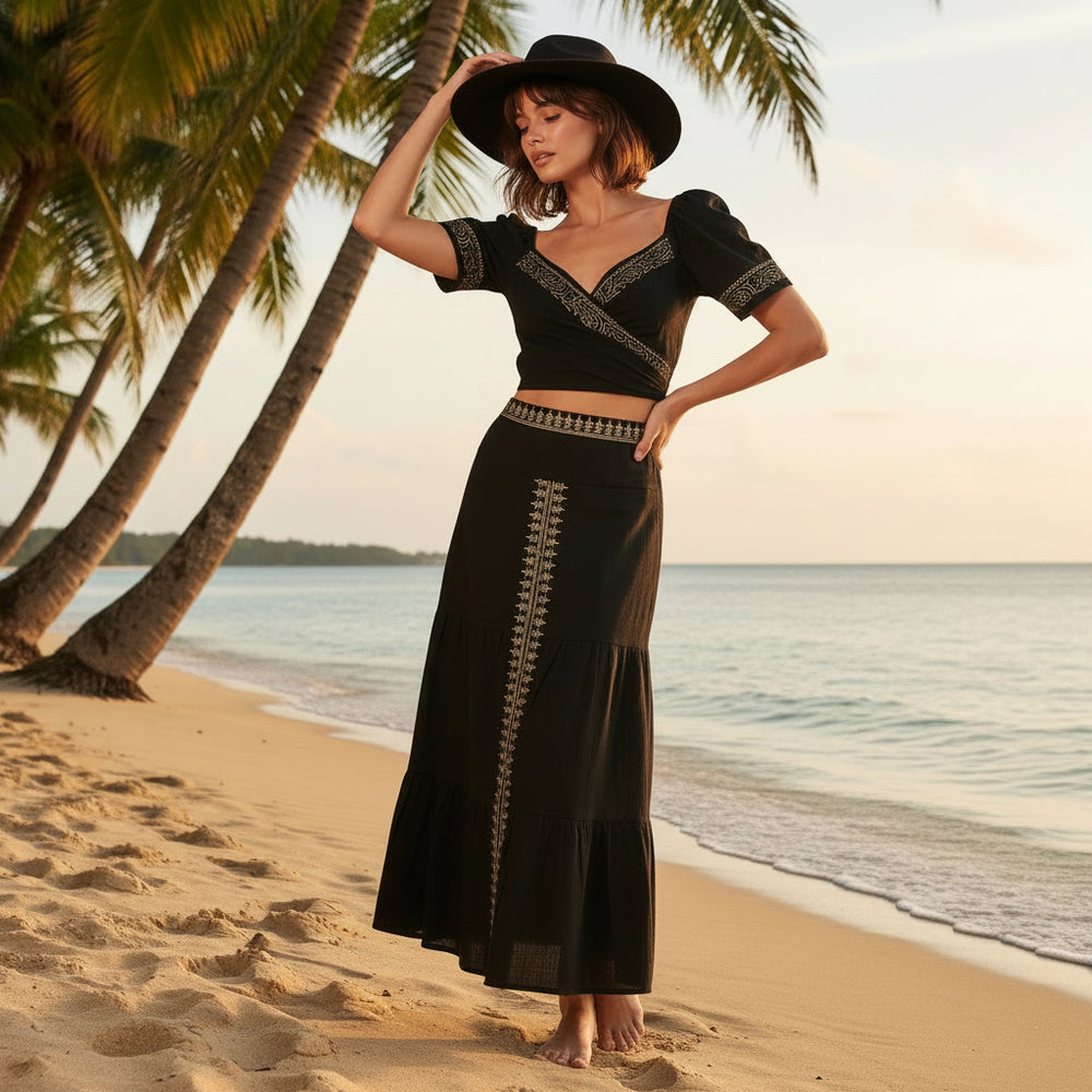 Falda Algodón Negra