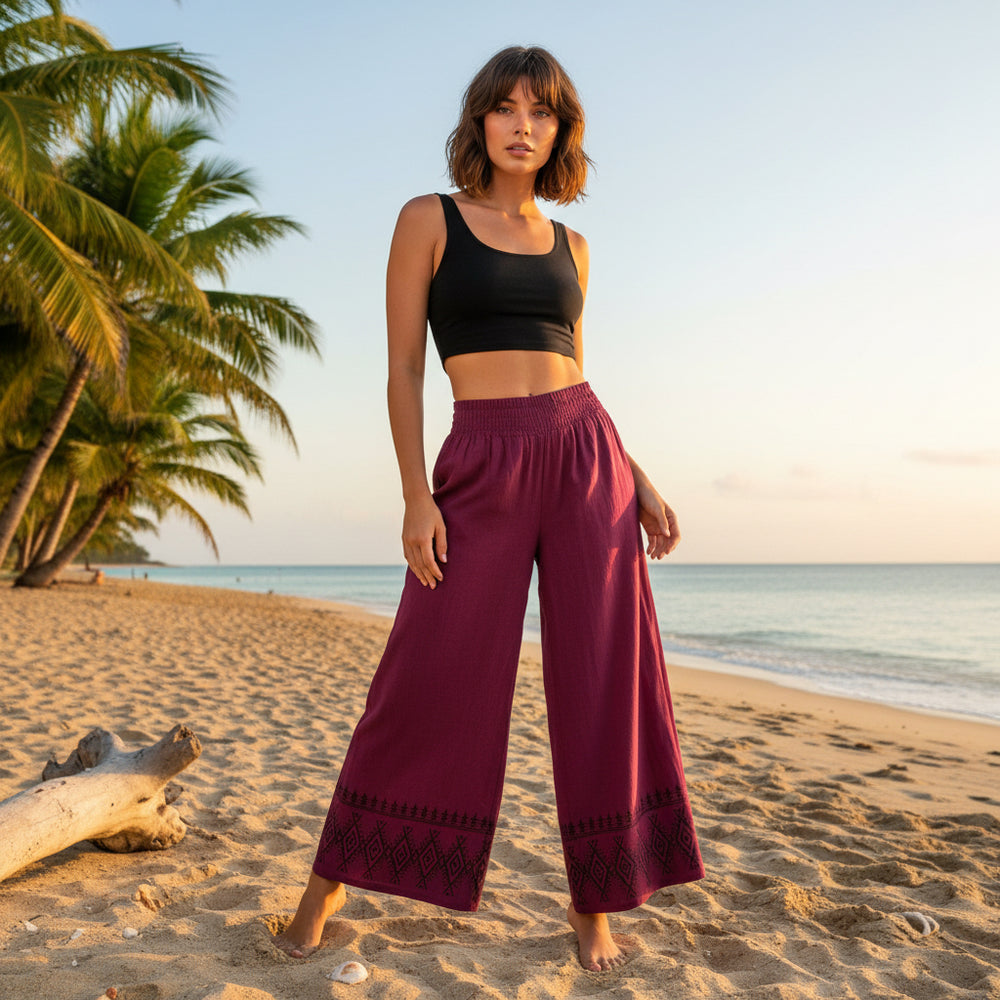 Pantalón Recto Berenjena