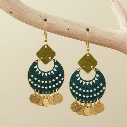 Pendientes Damasco Marino