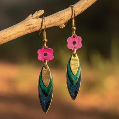 Pendientes Varanasi Fucsia