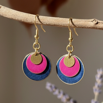 Pendientes Tokio Marino/Fucsia
