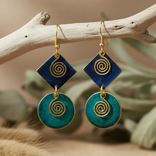 Pendientes Luxor Marino/Turquesa