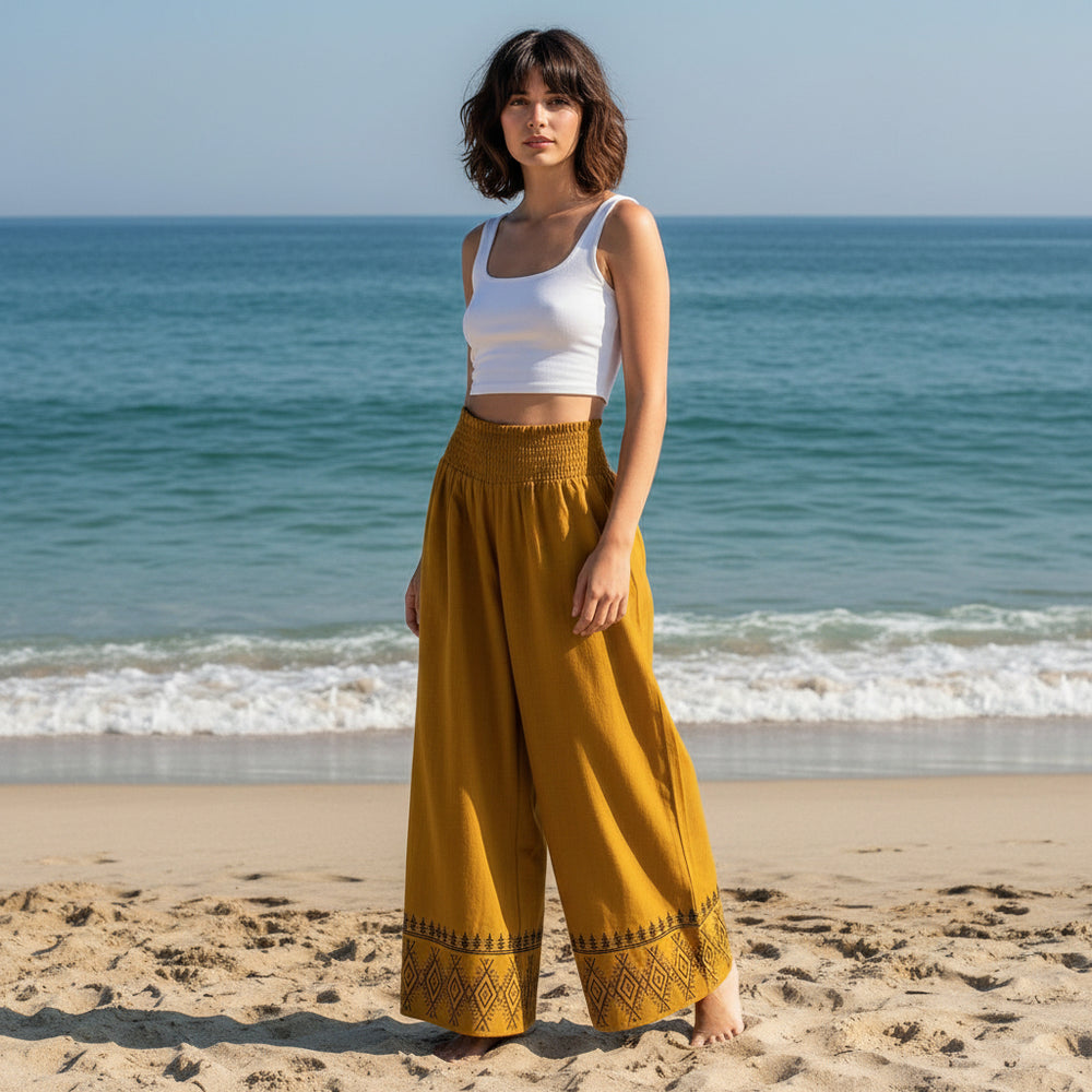 Pantalón Recto Mostaza