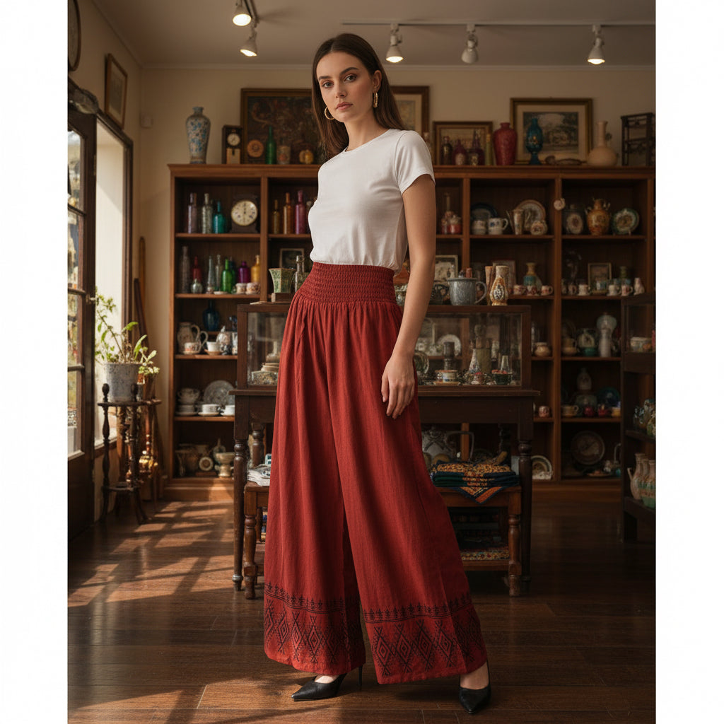 Pantalón Recto Teja