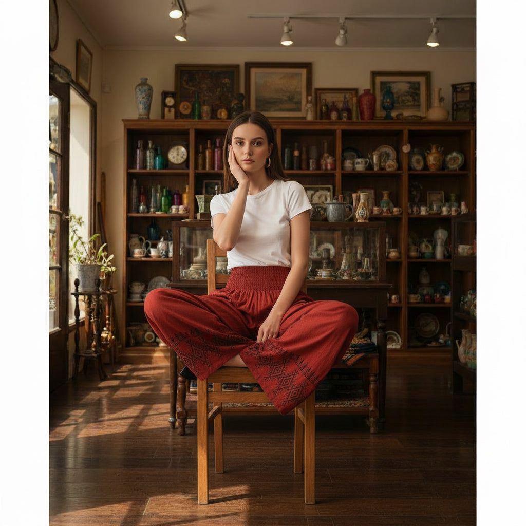 Pantalón Recto Teja