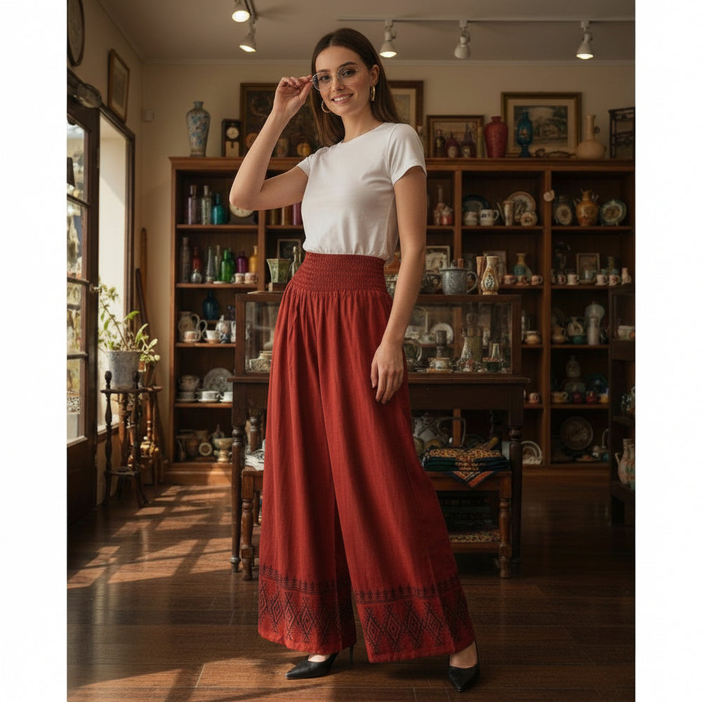 Pantalón Recto Teja